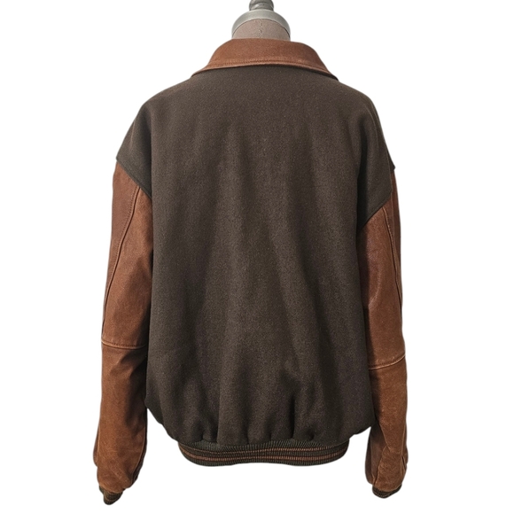 Golden Bear Vintage Men’s Varsity Bomber Loden Stripe Knit Jacket Size Large - Picture 4 of 17